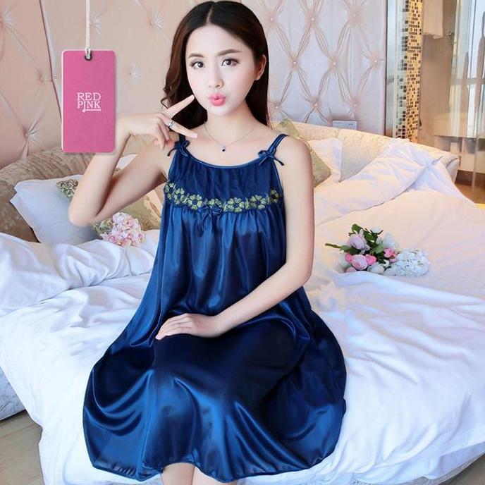 Piyama- [ Redpink ] Daster Jumbo Jubah Tidur Nhtwear Homewear Looks Meh Elegan Girl Desa Front View 