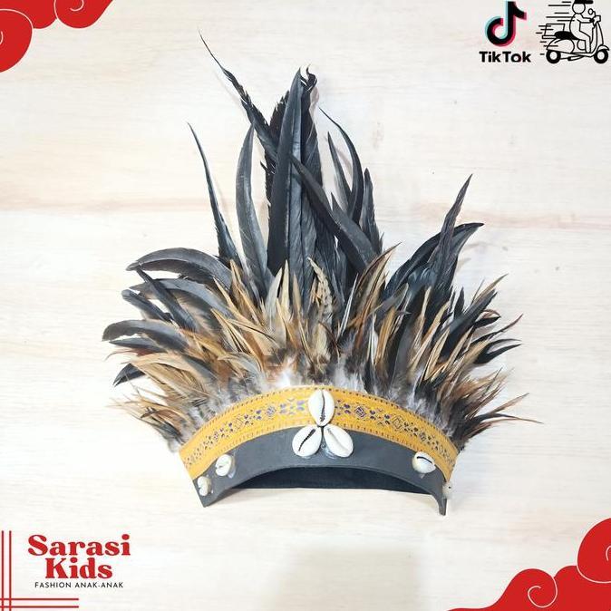 topi adat dayak etnik dayak  topi bulu dayak aksesoris kepala bulu dayak topi papua topi kalimantan 