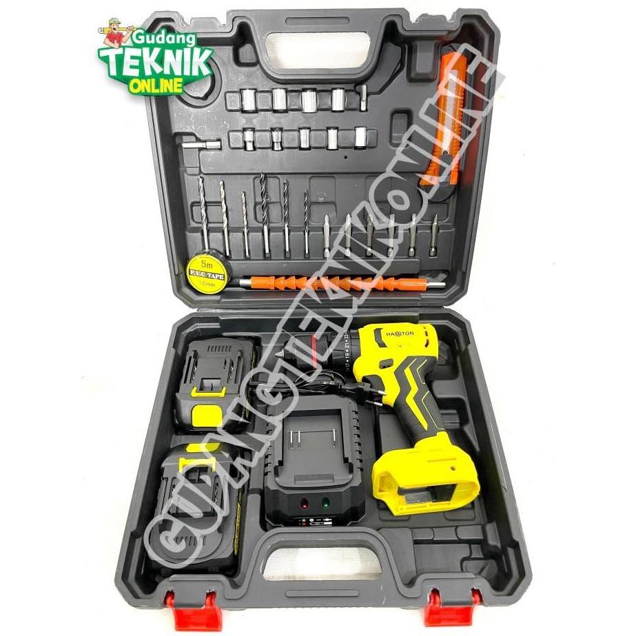 LIHAMMA Mesin Bor CORDLESS 10mm HASSTON 3075-025 21V / Mesin Bor Tangan BATERAI Kayu Besi Beton 3075