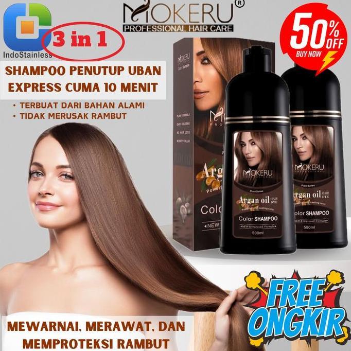 Hairplus- Mokeru Shampoo Semir Herbal/ Shampoo Uban Argan Oil