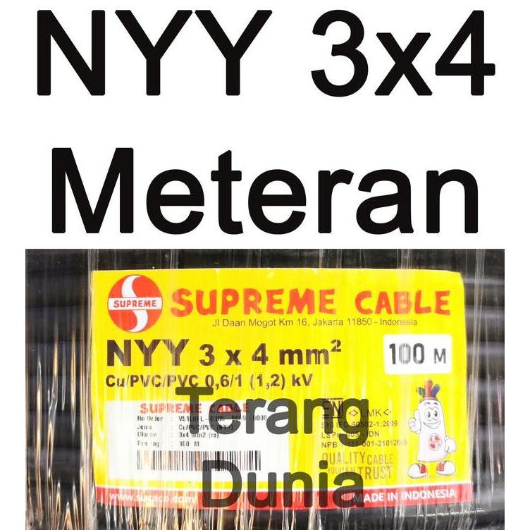 Kilat- New- Kabel Nyy 3X4 Supreme Kabel Supreme Nyy Kabel Tunggal 3X4 Supreme