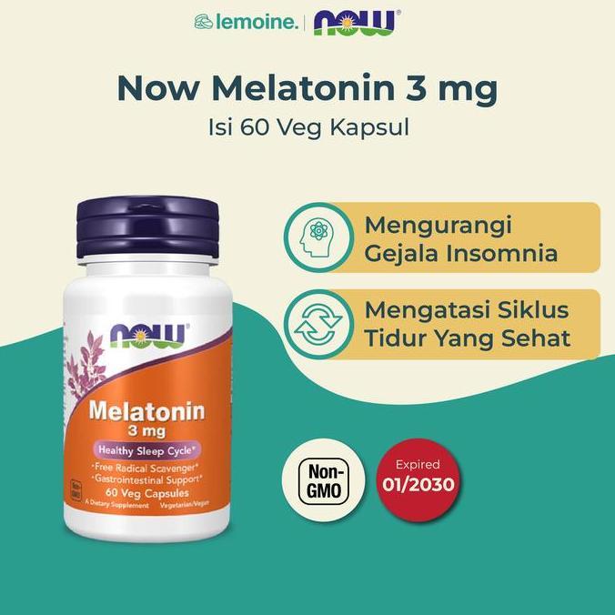 Vitvix- Now Melatonin 3 Mg 60 Caps