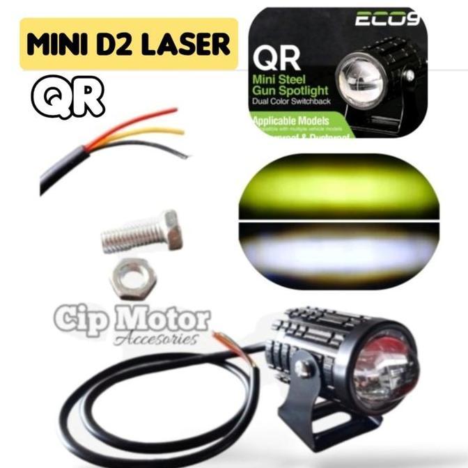 LAMPU TEMBAK QR ECO9 D2 LASER PUTIH KUNING MOTOR MOBIL 12 VOLT BARU