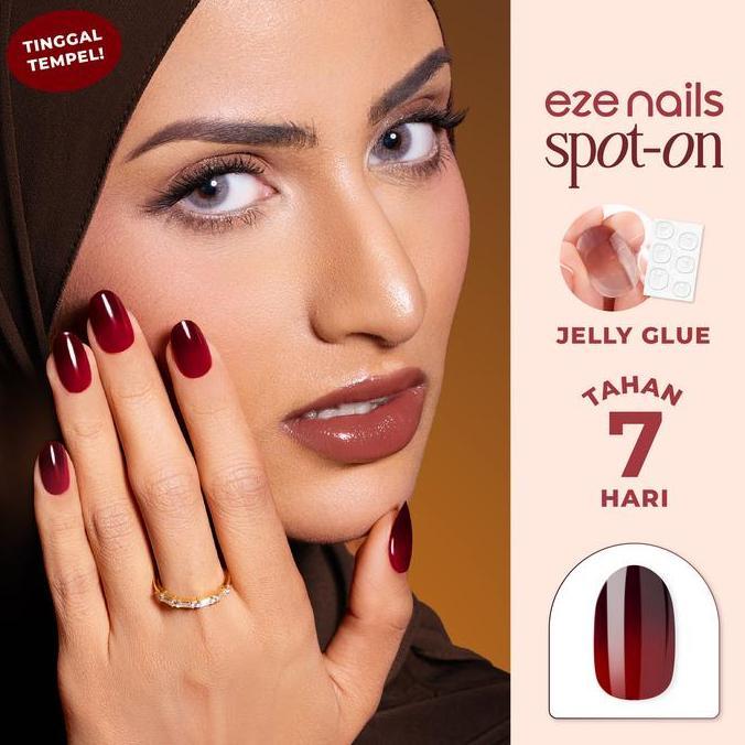 Chorx- Eze Nails - Touch Of Henna Spot On Manicure Medium Oval (Kuku Palsu Tempel + Jelly Bond)