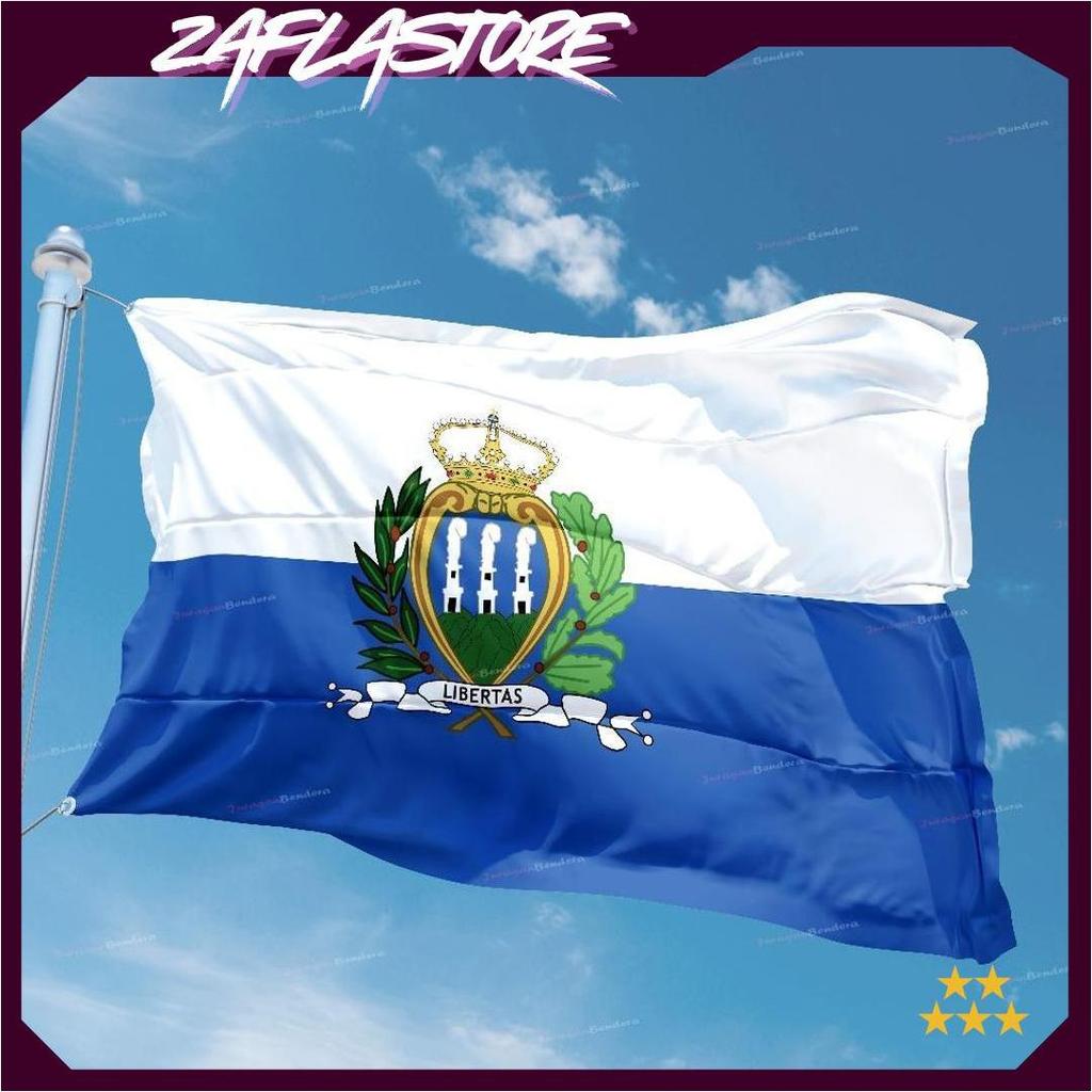 Bendera Negara San Marino / Flag of San Marino Cetak Full Printing Gratis Ongkir