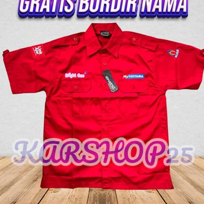DS34 - KEMEJA KERJA BRIGHT GAS SERAGAM BRIGHT GAS ATASAN BAJU BRIGHT GAS KEMEJA MY PERTAMINA BRIGHT 