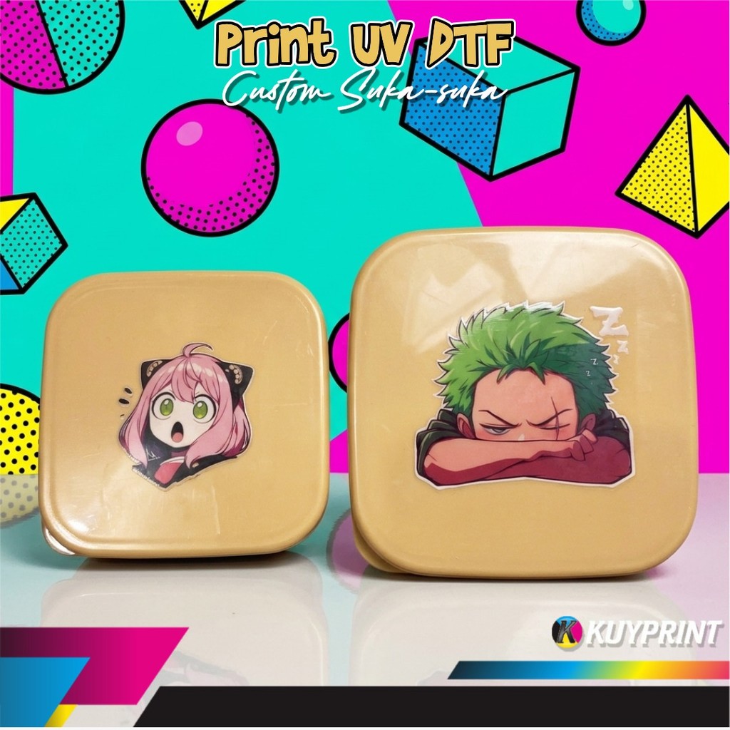 Cetak Stiker UV DTF timbul Ukuran Print A3 A4 A5 Decal Kering Transparan
