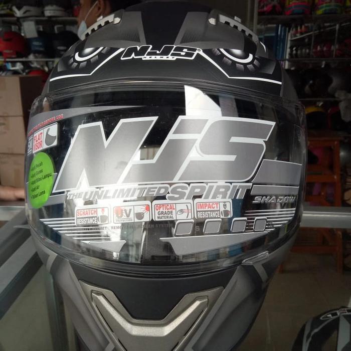 Helm Njs Shadow Double Visor Motif Abu Dof Original Dan Terpercaya