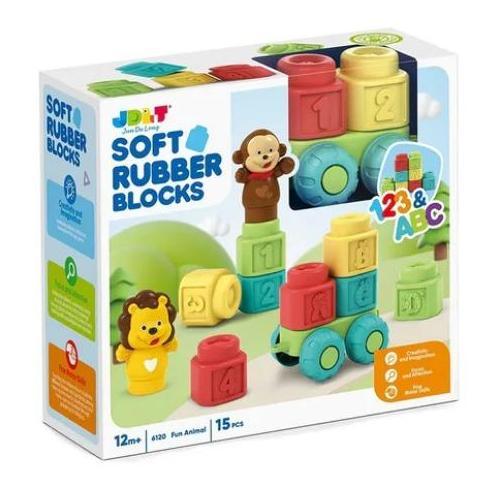 Mainan Susun Balok JDLT Soft Rubber DIY Blocks Set Edukasi Anak Huruf dan Angka Belajar dan Bermain 