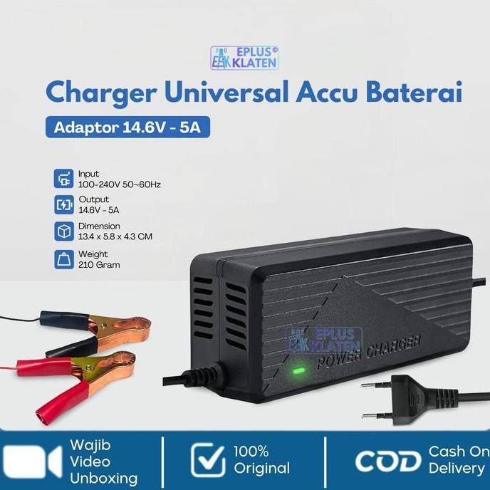 Charger Accu Motor Mobil 12V 14.6V 5A Portable Aki Tangki Sprayer Semprotan Elektrik Setrum PDC PAC 