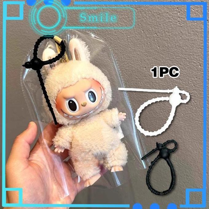 TOQMIJIN Pouch Popmart 19*16cm Pouch PVC Labubu Rainproof PVC Doll Pouch Bag Tahan Debu Pouch Boneka