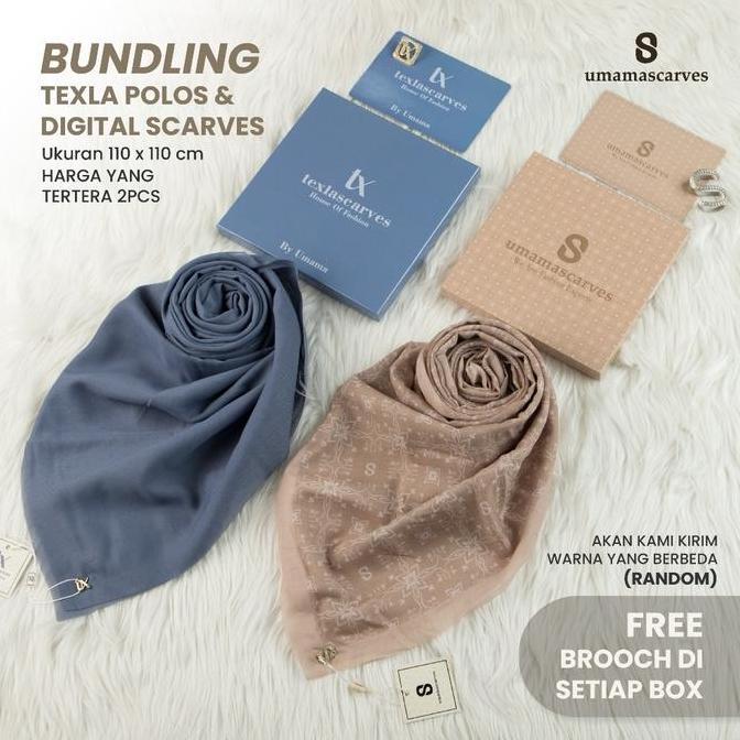 Leno - Umama Scarves - Paket Bundling Umama Motif Box + Umama Polos Box (Random)