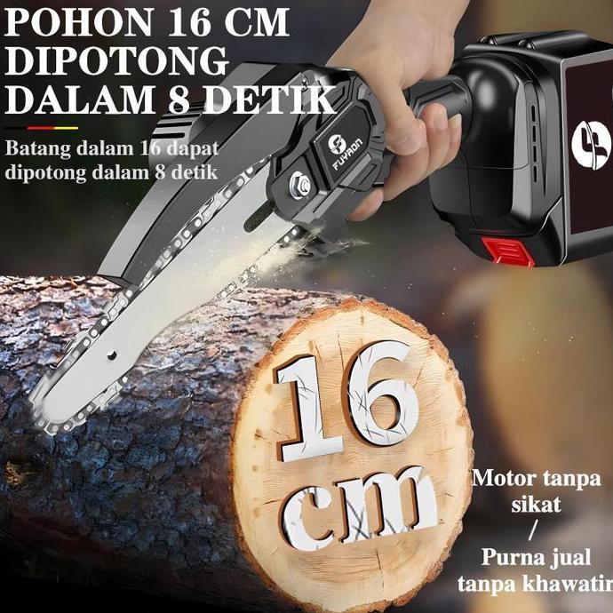 Chainsaw mini 6 Inch Chainsaw Chain Saw Cordless 2 Baterai 6 Inch Chainsaw Cordless Chainsaw Gergaji