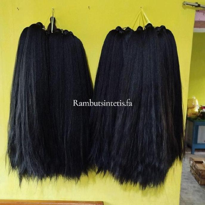 paket 10 ikat rambut cemara/10 ikat rambut sambung/cemara hitam polos/rambut cemara murah/rambut cem