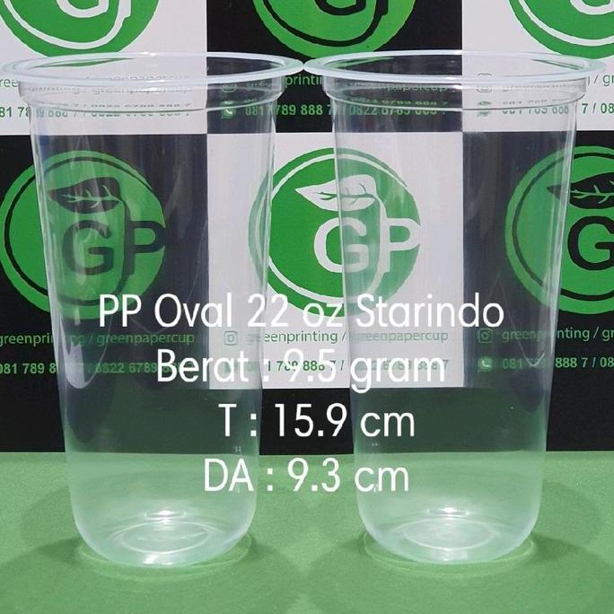 PP oval 22 oz Starindo Berat 9.5 gram