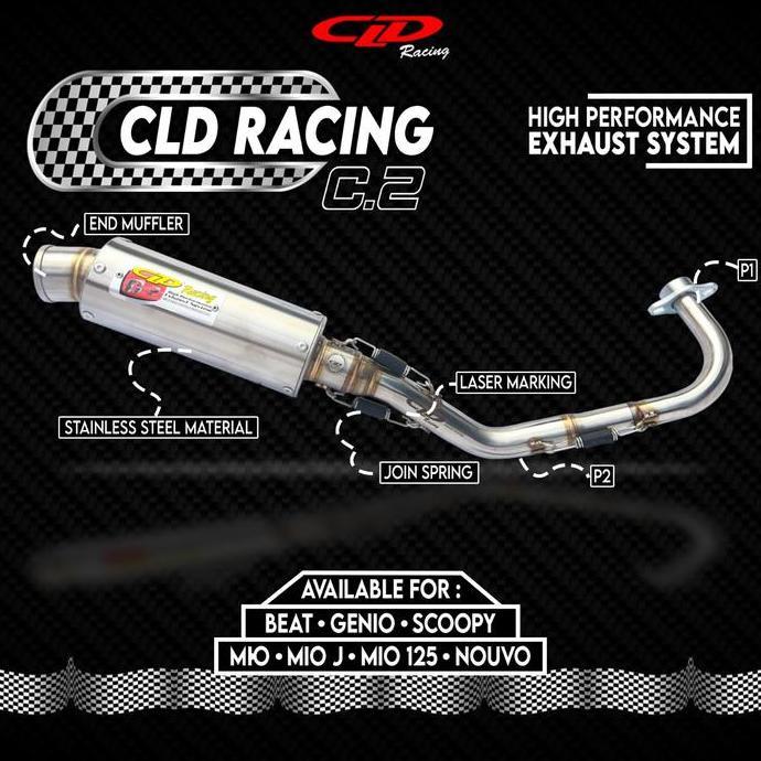 Parling Laris Knalpot Cld Mio/Nouvo/Fino Type C2 Silencer Bulat Doff