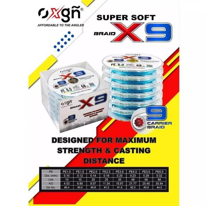SENAR PE PANCING PE OXGN X9 100M - MULTICOLOR