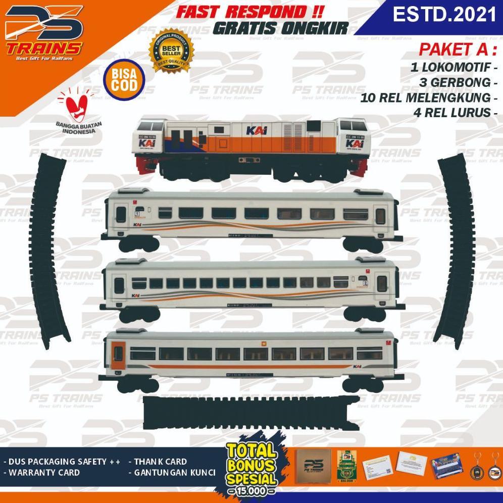 [NEW] [ MODE CHARGER SET ] RANGKAIAN MAINAN MINIATUR KERETA API CC206 EKSEKUTIF MILD STEEL 1