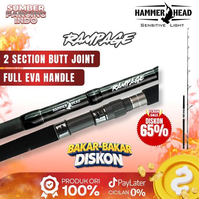 HAMMER HEAD Joran Popping RAMPAGE 210 - 246cm Carbon X-30 Blank Fuji Guide 2 Section EVA Handle Manc