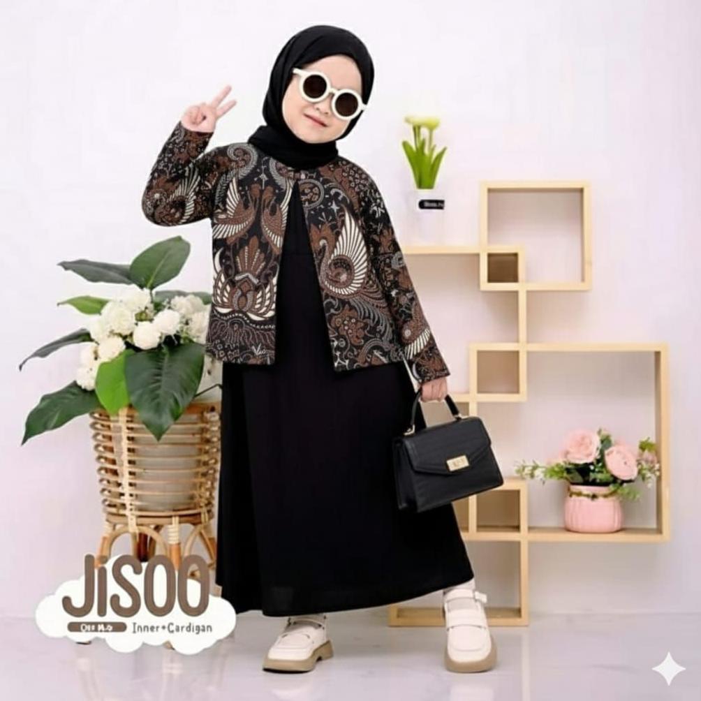 LIMITED gamis anak kombinasi batik model elegan