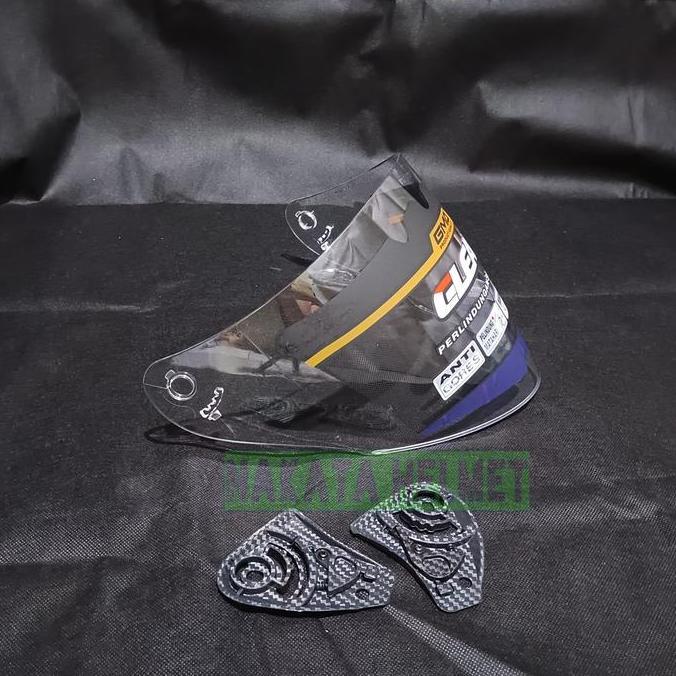 Helmet- Kaca Helm G2 Optimax Flat Visor Helmet G2 Optimax Hitam Red Gold Blue Bening