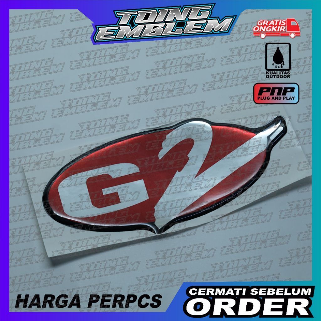 emblem timbul g2 daihatsu feroza / emblem g2 feroza / emblem timbul feroza g2
