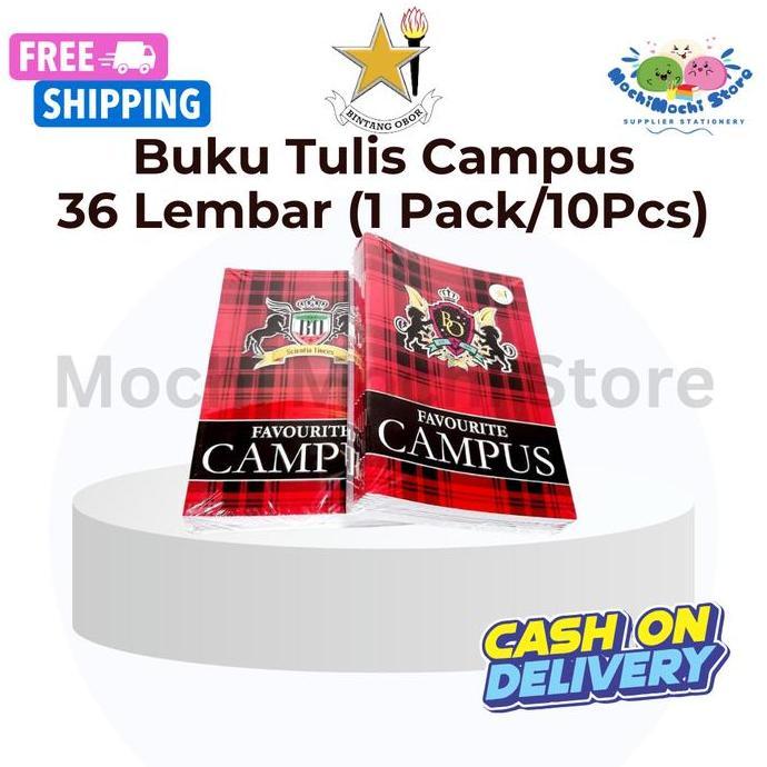 Kvpnsupplier - Buku Tulis Campus Favourite 36 Lembar (1 Pack Isi 10 Buku) | Buku Tulis Campus Forte 
