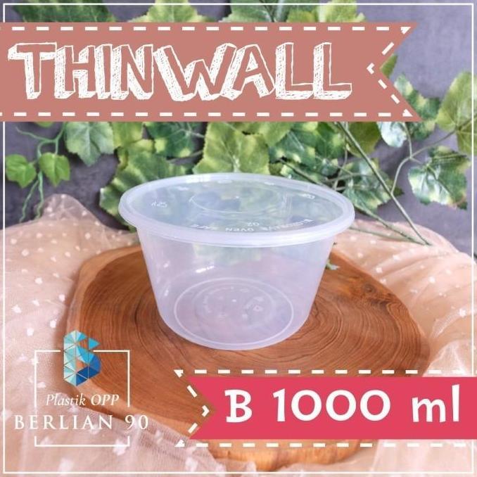 Thinwall Bulat 1000 ml Thinwall Mangkok Plastik 1000ml Thinwall Bowl