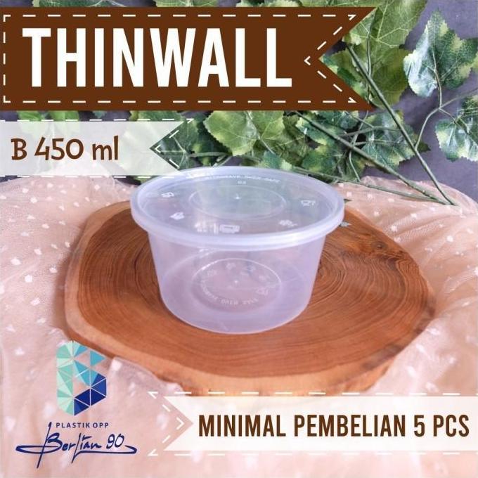 Thinwall Bulat 450ml / Mangkok Plastik Thinwall BERLIAN 450ml