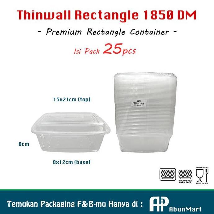 Thinwall 1850 ML Rectangle (DM) Isi 25pcs