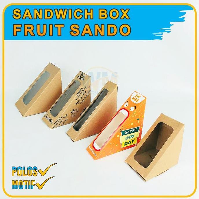 (Isi 50pcs) Mika Sandwich Fruit / Mika Sandwich Buah / Sandwich Box Fruit Sando / Kemasan Sandwich S