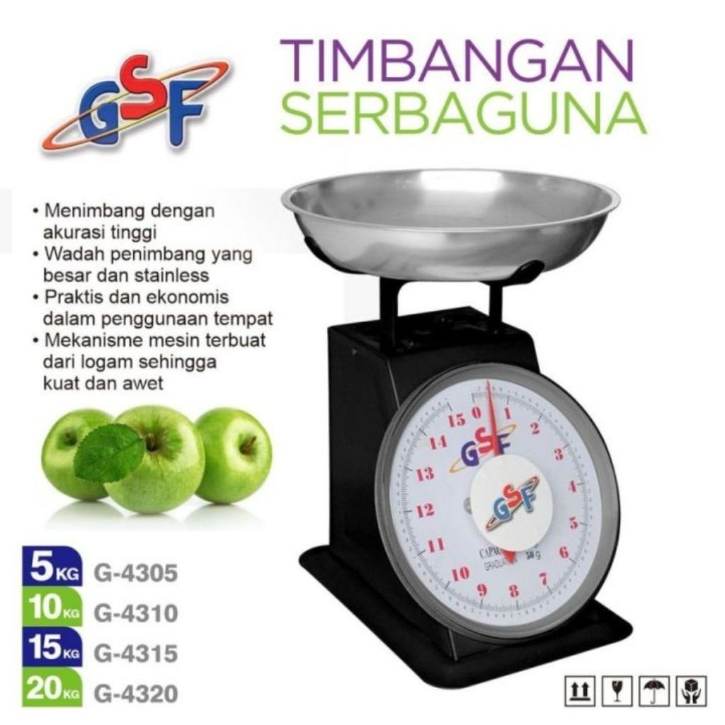 Timbangan Analog Manual Kapasitas 5kg GSF 4305, 10kg GSF 4310, 15kg GSF 4315, 20kg GSF 4320