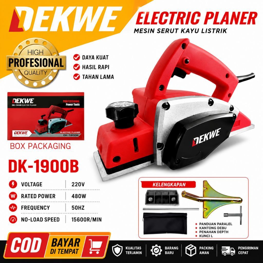 KETAM LISTRIK PLANER PASAH KAYU DEKWE DK-1900B