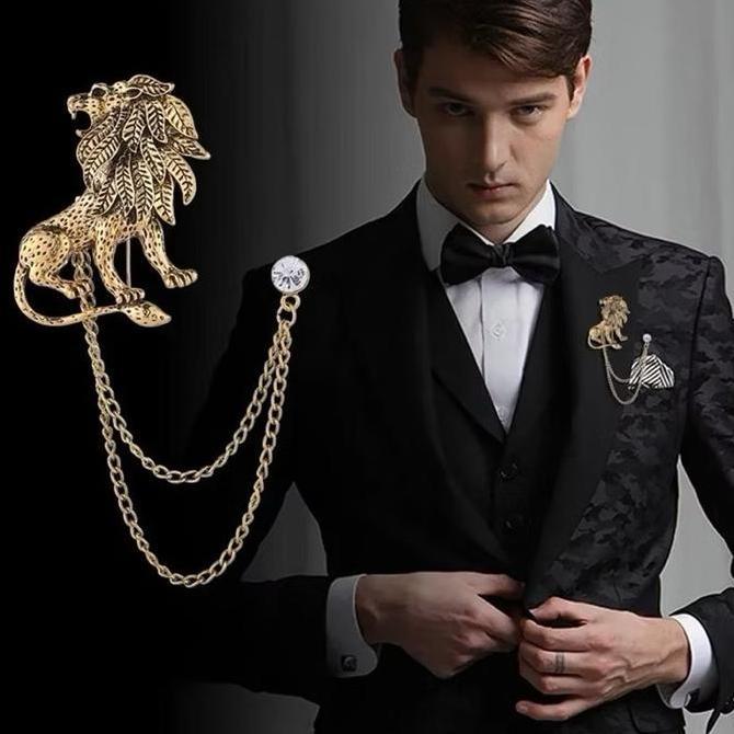 Flashshow- Lapel Pin Bros Jas Rantai / Aksesoris Pin Jas Blazer / Aksesoris Pin Jas Pria Wanita / Br