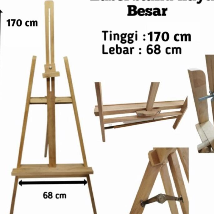 Easel Stand Kayu/Stand Lukis/Stand Canvas Besar 170X68 Cm