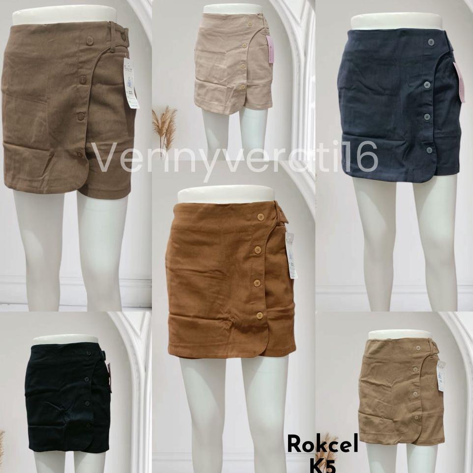 Rok Celana Pendek Wanita Rok Celana Kancing 5 Stretch Tebal Simple Me/ Celana Rok Kancing 5 Pendek S