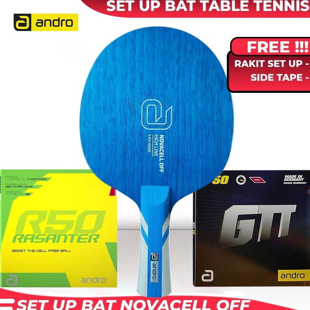 [ VERSE ] Paket Bat Pingpong Rakitan Andro Novacell OFF Rasanter R50 GTT 50