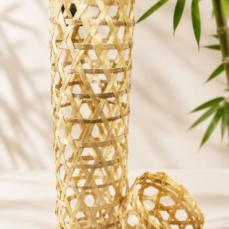 tempat botol anyaman bambu