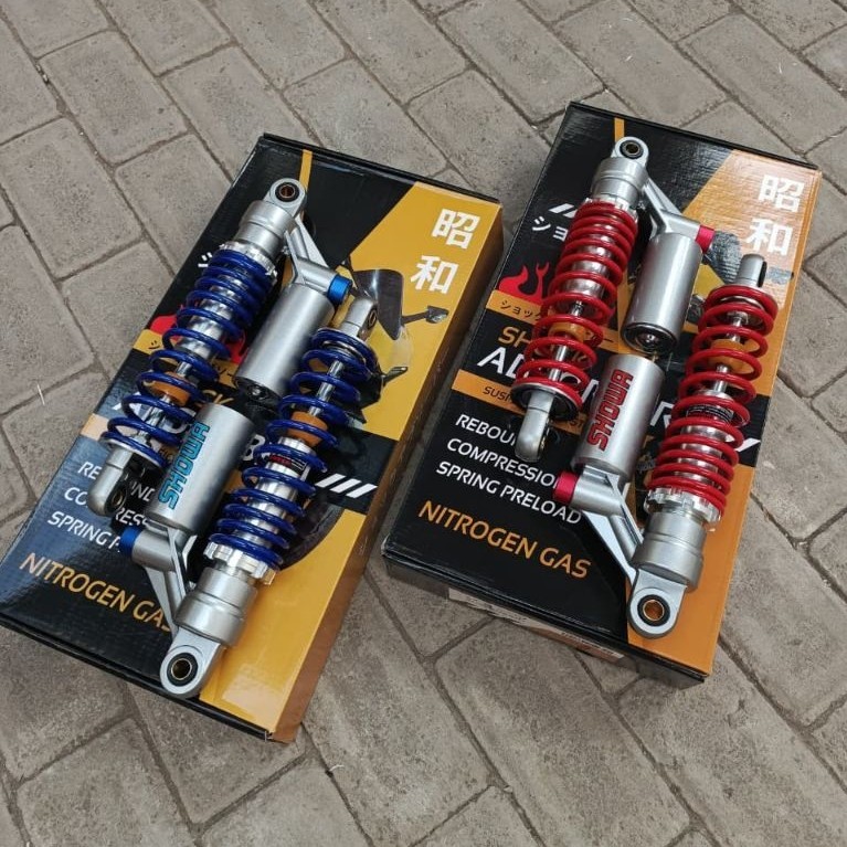 SKOK BELAKANG KYB 320 SHOWA MERAH BIRU