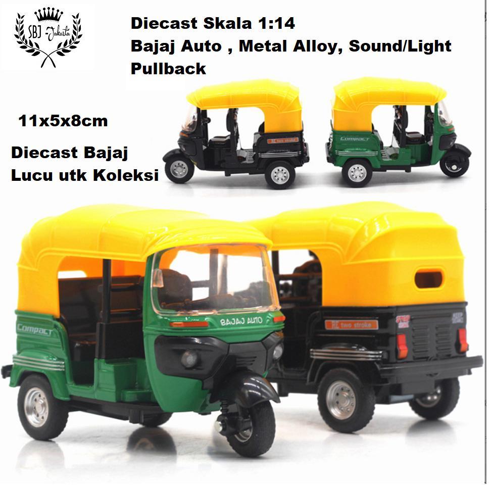 Diecast Miniatur Tuktuk Thailand Bajaj Bajay Bemo Klasik Skala 1:14 Metal Alloy Series