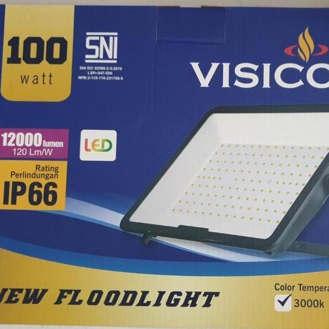 Lampu Flood Light LED 100W 100 W 100 Watt Sorot Visicom Floodlight Putih 6500K / Kuning 3000K