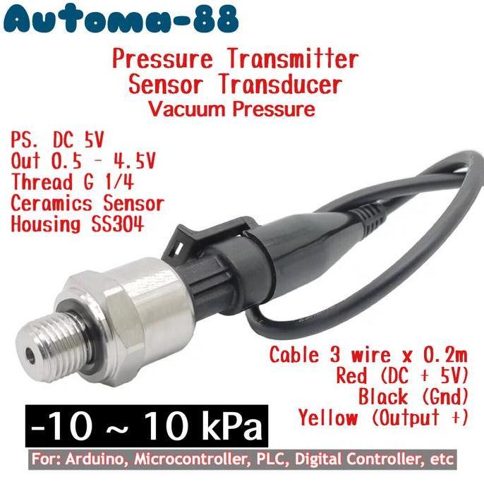 LOW PRESSURE SENSOR TRANSDUCER -10KPA - 10KPA ARDUINO 5V VACUUM VACCUM NEBU