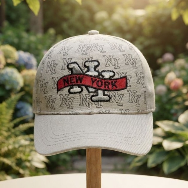 Topi New York Yankees Monogram All Over NY Red Ribbon Strapback Second Original
