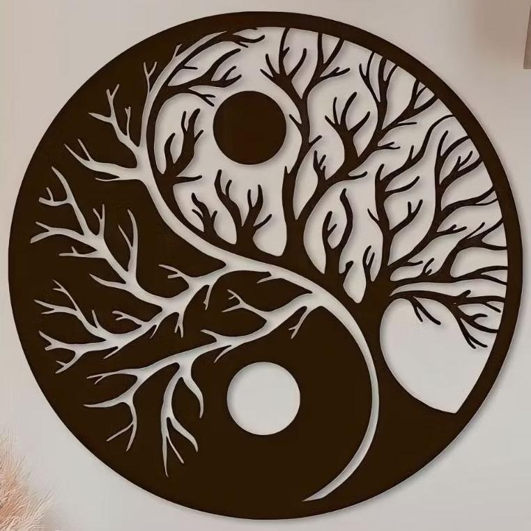 Modern Dekorasi Dinding Timbul Yin & Yang Wall Decor Yin Yang
