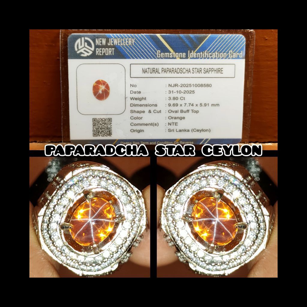 batu mulia orange sapphire Star Ceylon paparadcha NTE