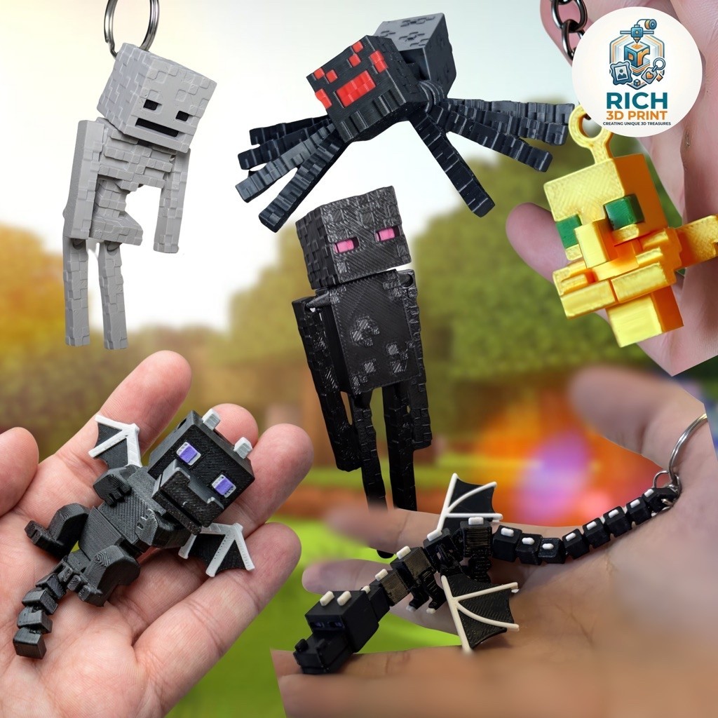 Gantungan Kunci Figure Minecraft Keychain Gantungan Kunci Fidget Toys Mainan Anak Fidget Jari Creepe