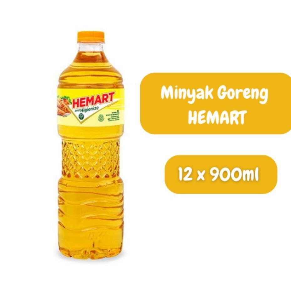 (SIAP KIRIM) MINYAK GORENG HEMART 900ML x 12 BOTOL