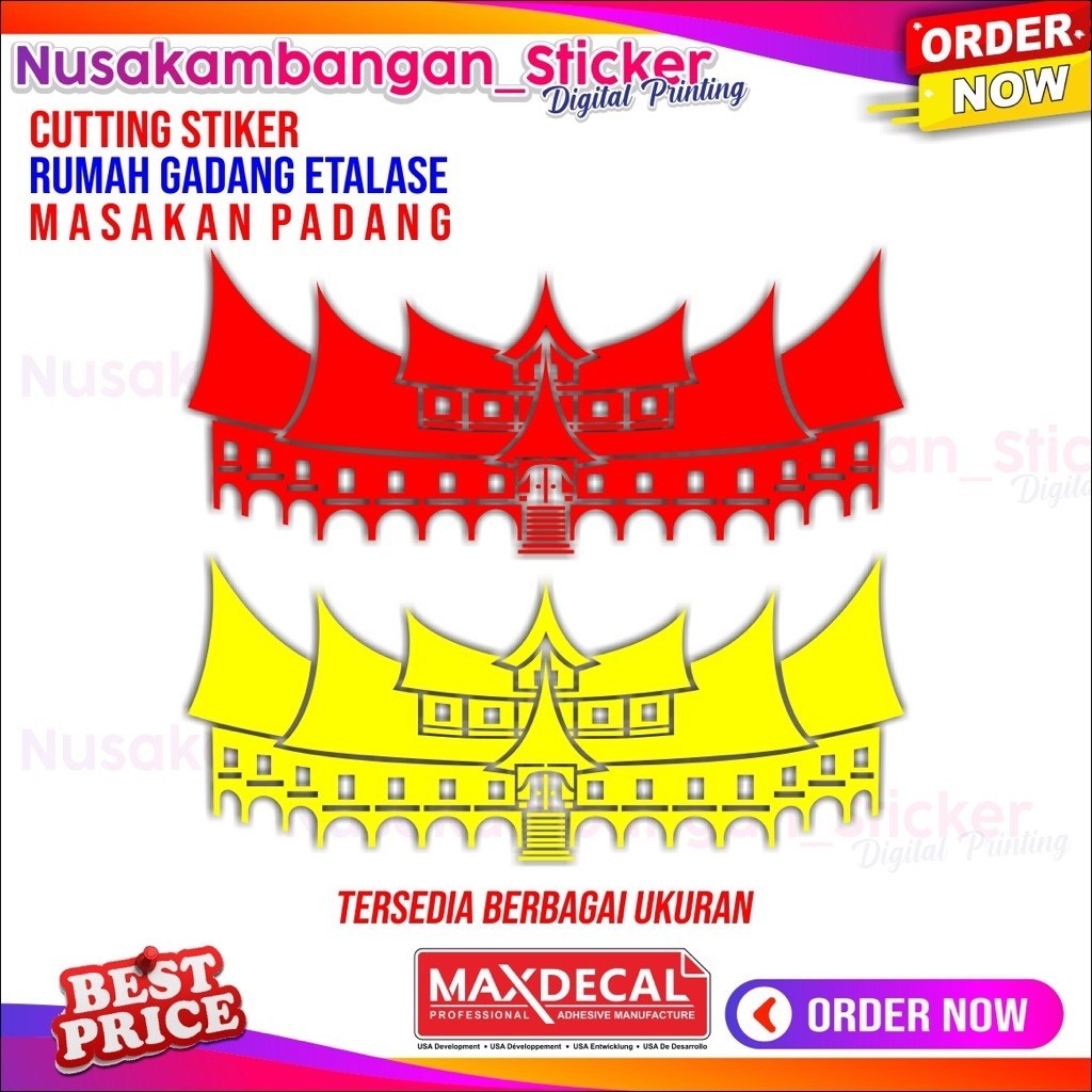 Stiker Logo Masakan Padang Stiker kaca etalase nasi padang stiker kaca etalase Rumah Makan Padang St