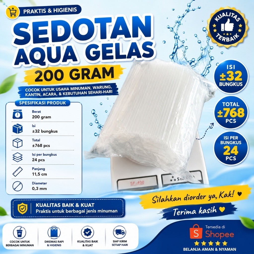 sedotan aqua gelas 200gram/sedotan aqua gelas/sedotan aqua plastik/sedotan aqua kiloan