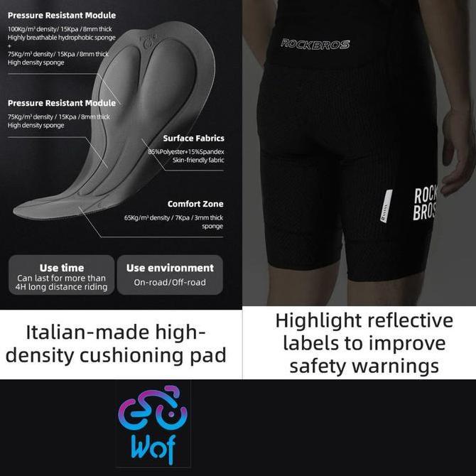 ROCKBROS YDDK005-1 Celana Pendek Bib Pad Olahraga Sepeda Pria MTB Road Bike Cycling Short Classic Me